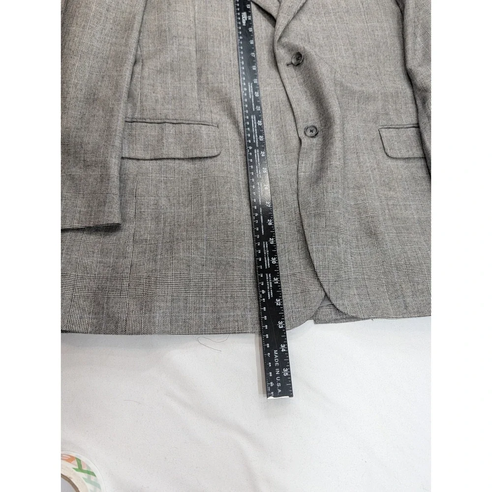 Jos. A. Bank Blazer Coat‎ Suit Jacket Silk Camelhair Glenn Check Plaid 46L 50